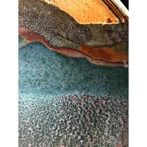 Signed North Carolina Studio Pottery Centerpiece Bowl-16''-Coastal Glaze-Large - Picture 3 of 8